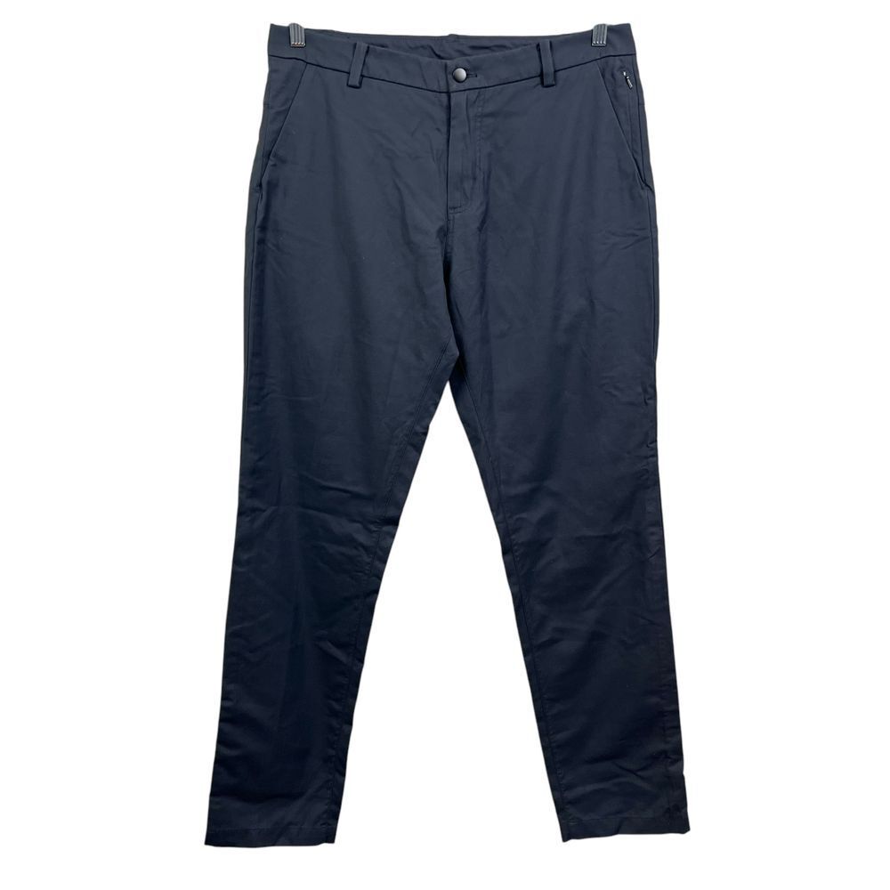 Lululemon Mens Athletica Pants Slim Leg Stretch Flat Front Zip Pockets Gray W36*